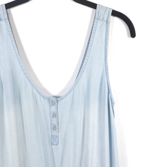 Cloth & Stone‎ Deep Surplice Back Blue Chambray Jumpsuit TENCEL 06609-670 SMALL - Picture 8 of 14